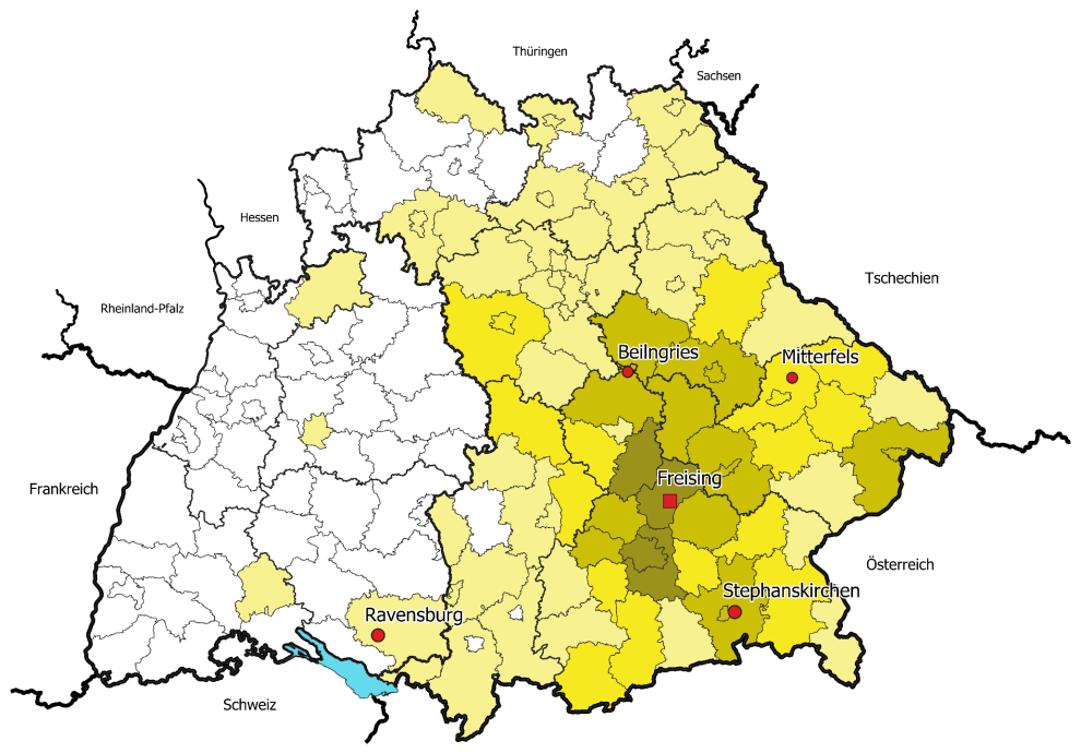 Bisherige Projektschwerpunkte in Bayern Regelmäßig sind wir auf Anfrage auch in anderen Bundesländern tätig.